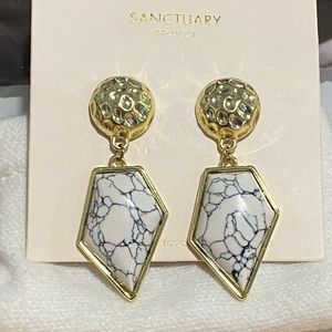 Marble Diamond Drop Earrings